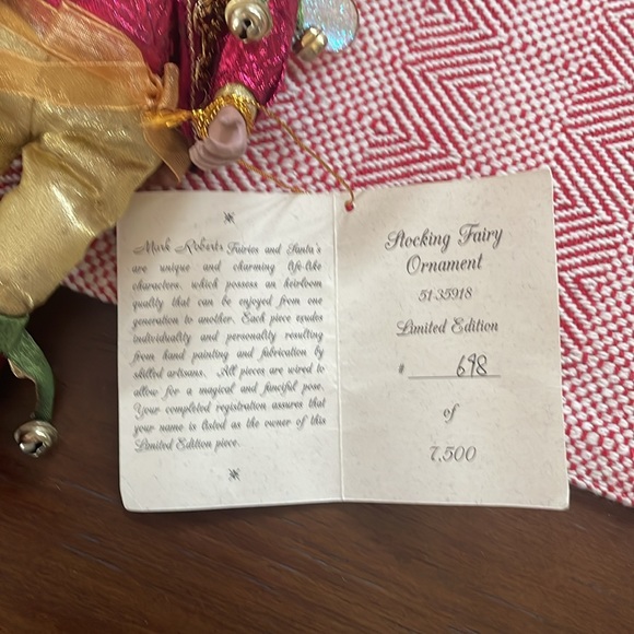 Mark Roberts Limited Edition 2002 Stocking Fairy 15” 51-35918 - Picture 9 of 13